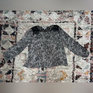 Dressy sheer top with lace detail